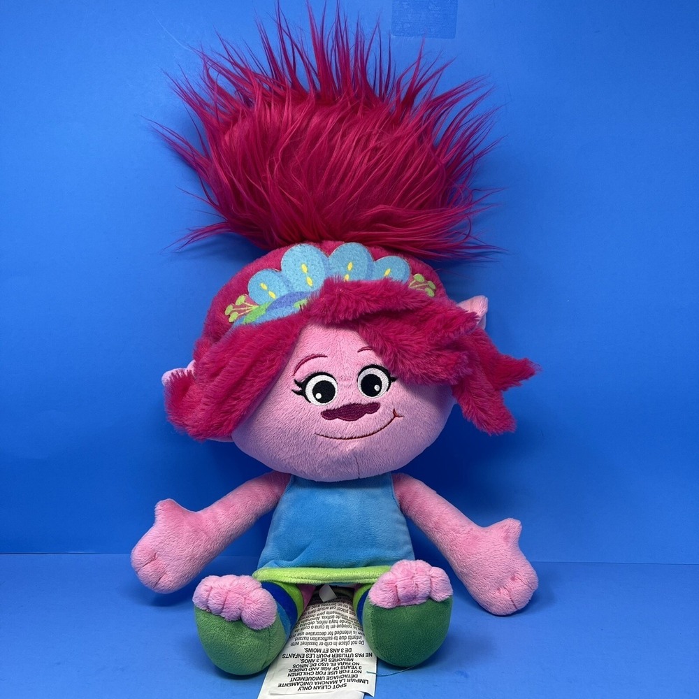 Trolls Princess Poppy Plush 15 Inch DreamWorks Pink Stuffed Animal Doll Kids Toy